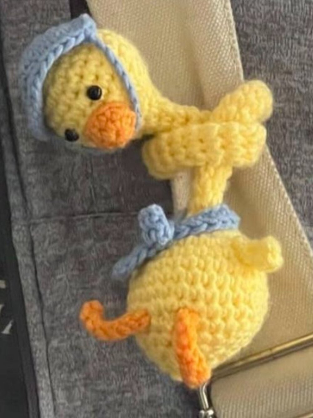 Cute Long-Neck Crochet Duck Plush - Handmade Yellow Duckling Bag Charm - Picture 2 of 2